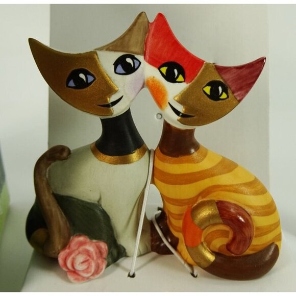 Gloria and Alberto Cat Figurine Goebel Rosine Wachtmeister Original Box - Picture 1 of 7